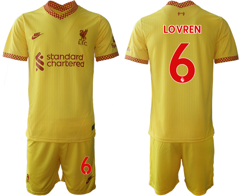 Men 2021-2022 Club Liverpool Second away yellow #6 Soccer Jersey->liverpool jersey->Soccer Club Jersey